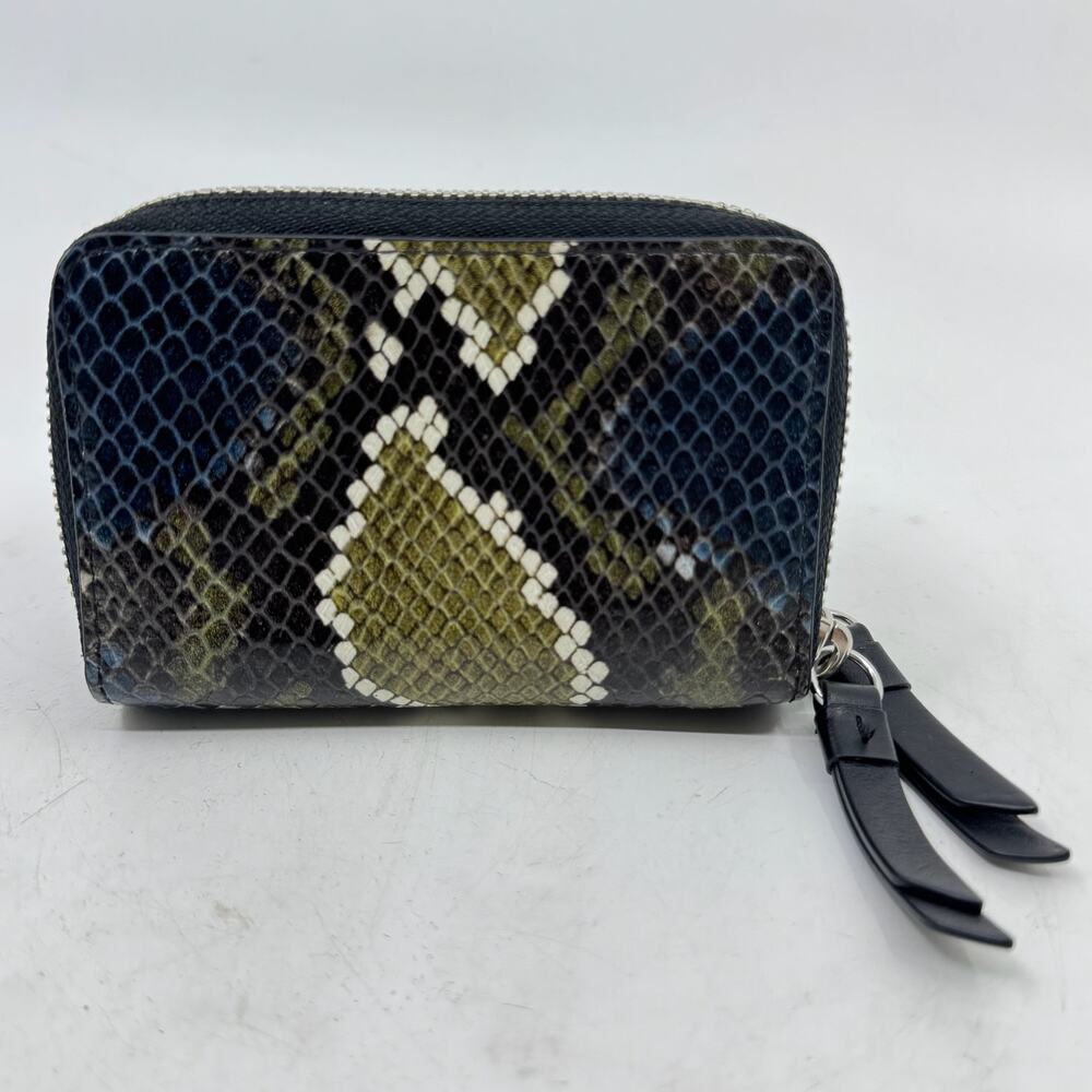 ALLSAINTS Snake-Print Zip Wallet in Blue, Olive & Black, NWOT